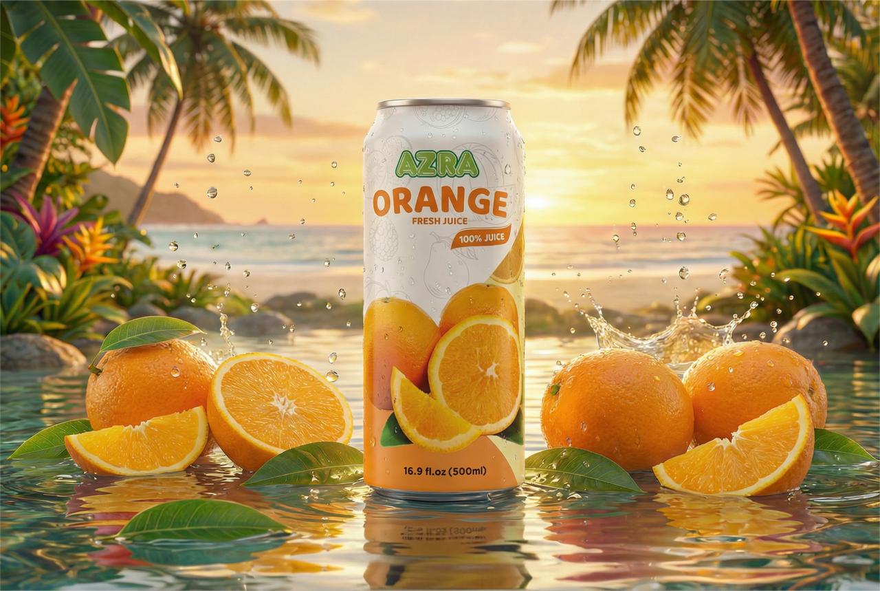 AZRA 100% Organic Juice – 500ml Cans, Zero Sugar Beverages Variety Pack for Healthy Kids & Adults