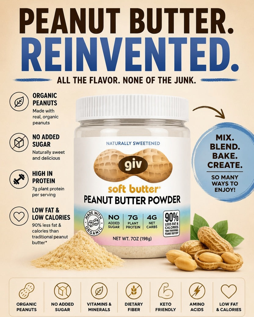 Peanut Butter Powder Three 7oz Jars