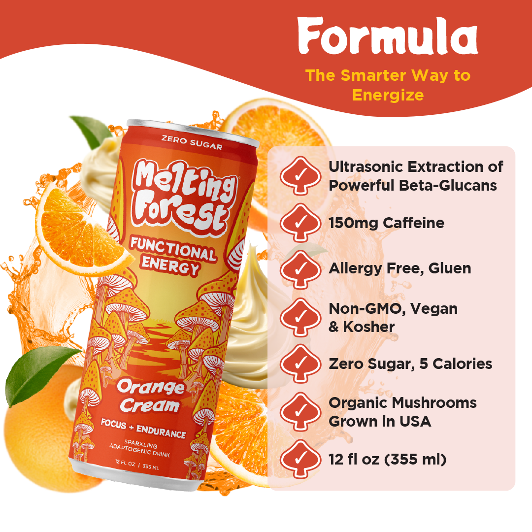 Mushroom Energy Drink 12 Pack - Orange Cream
