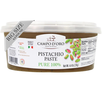 Campo D'Oro, Pure Pistachio Paste Bucket, 100% Pistachio, 4.4 lb