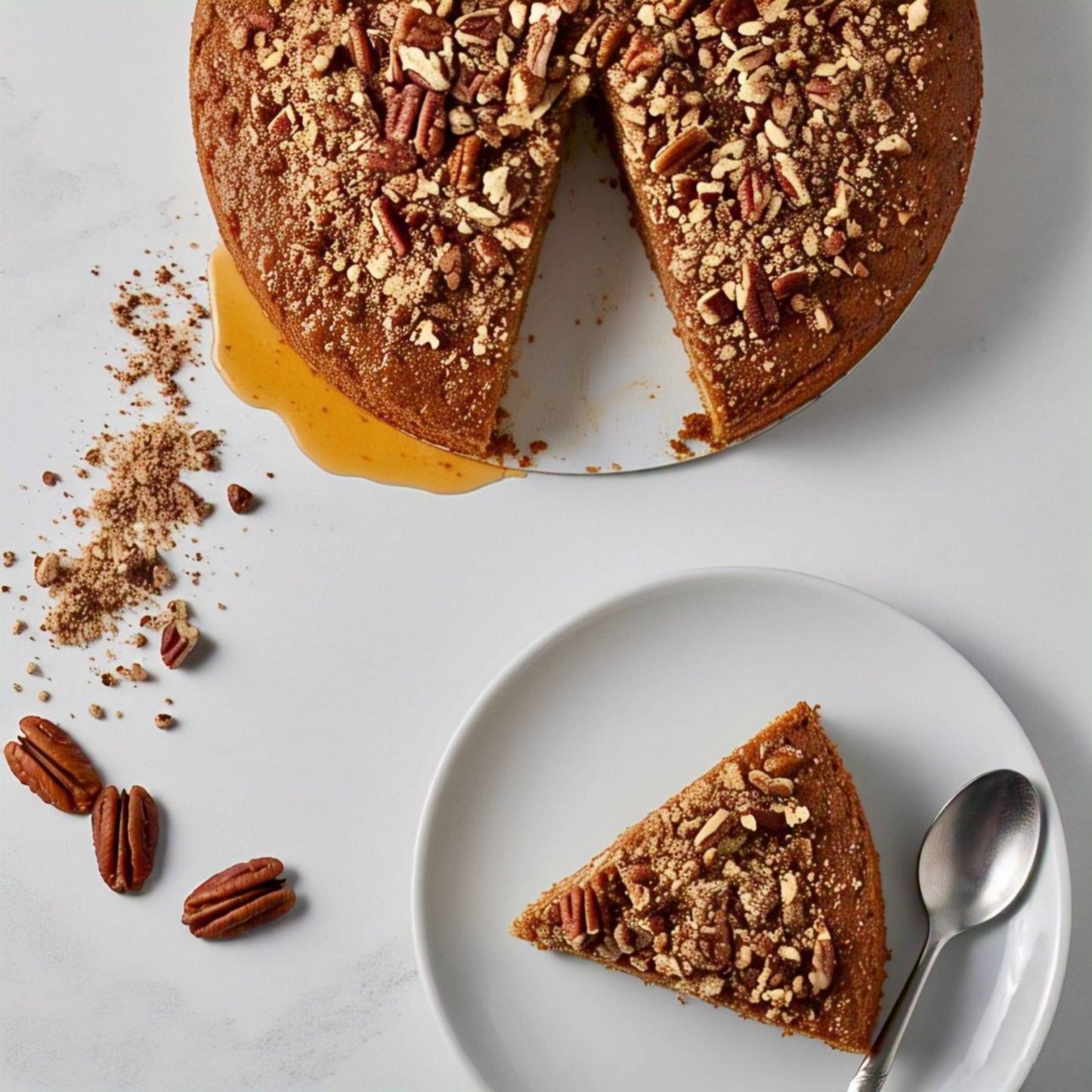 Andy Anand Caramel Pecan Cake, 9-Inch, 2 lb – Gift Boxed, Birthday, Wedding, Anniversary, Christmas, Mother's & Father's Day Dessert Gift
