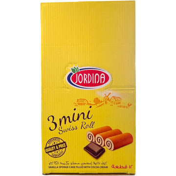 Jordina Mini Swiss Roll – Vanilla Cake with Cocoa Cream – 3 Pieces