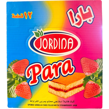 Jordina Para Strawberry Cake – Halal Vanilla Sponge, 12 Pieces