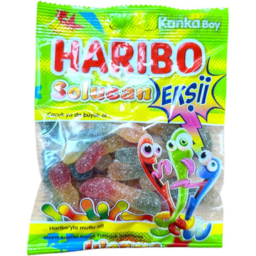 Haribo Sour Gummy Worms Halal Beef Gelatin
