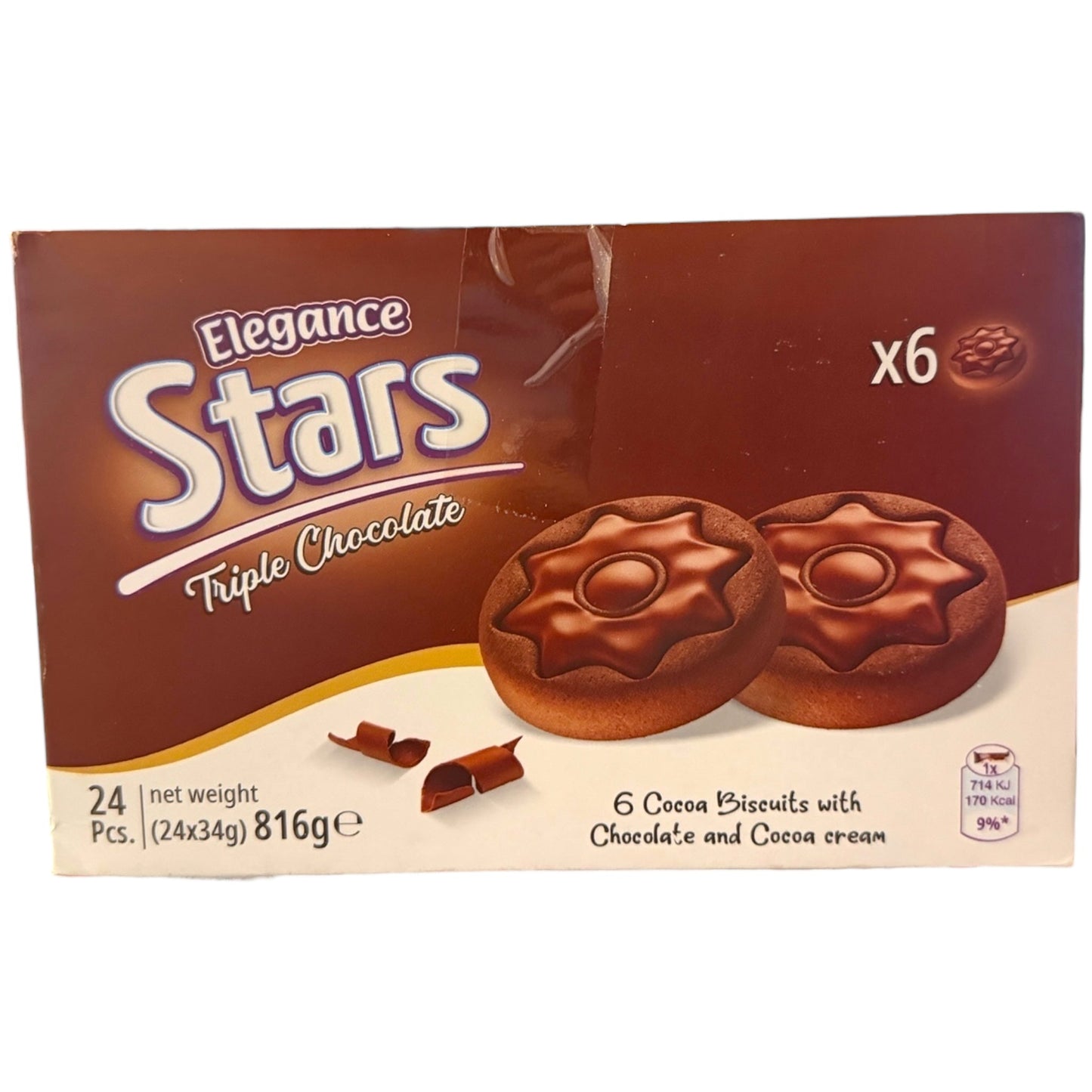 Elegance Stars Triple Chocolate Cookies – 24 Cocoa Biscuits