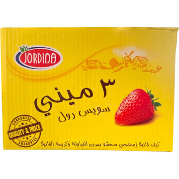 Jordina Mini Swiss Roll Strawberry Flavor, 12 pcs