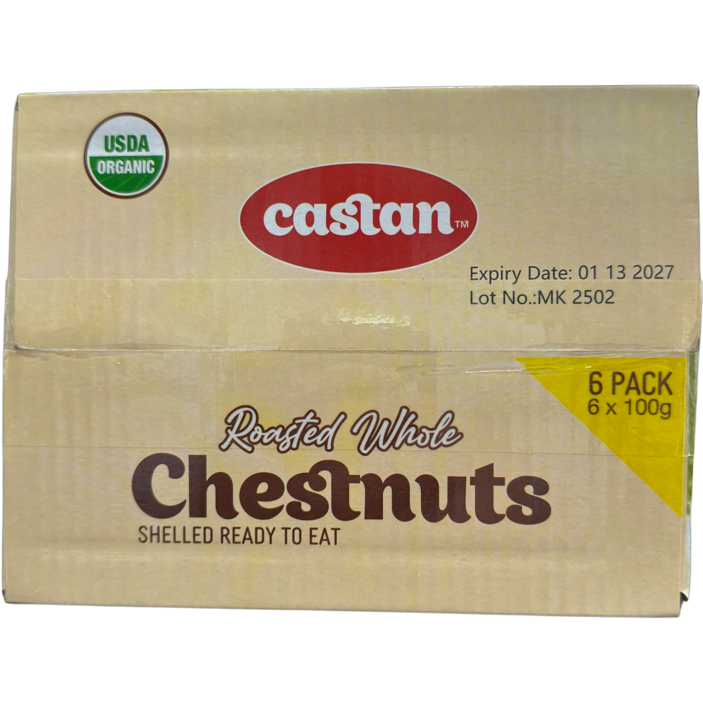 Castan Roasted Whole Chestnuts Snack – 6 Pack