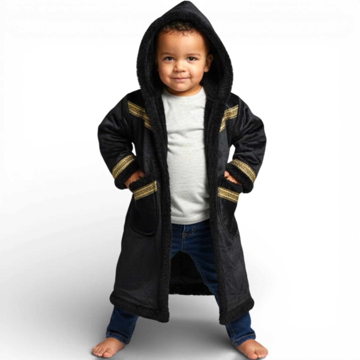 Cozy Kids Hooded Fur Coat – 2-3y Old, Soft Warm Material, Durable & Easy to Wear