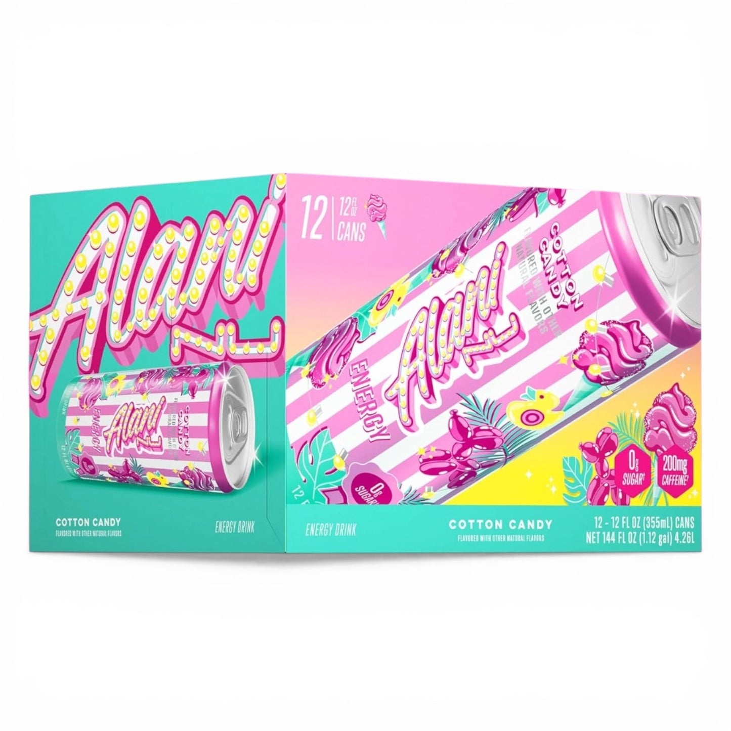 Alani Energy Sugar Free Energy Beverage - Cotton Candy Flavor, Refreshing & Guilt-Free