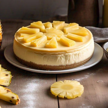 Andy Anand Delicious Sugar Free Pineapple Cheesecake 9" -  Gluten Free Freshly Baked, Home Made Style, Best Cheesecake Near Me For Celebrations & Dessert Lovers (2.6 lbs)