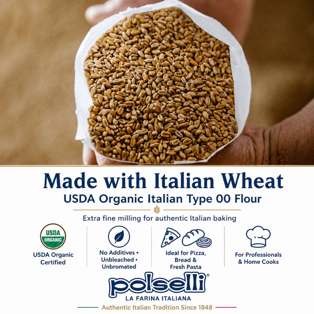 Polselli, Organic Tipo 00 Italian Flour – 5 kg (11 lb)