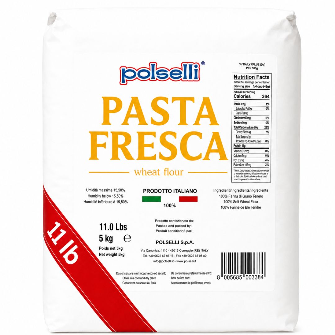 Polselli, Fresh Pasta Flour, Tipo 00, Soft Wheat, 5 kg (11 lb)
