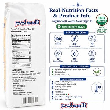 Polselli, Organic Tipo 00 Italian Flour – 5 kg (11 lb)