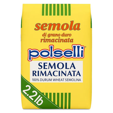 LIQUIDATION! Polselli, Semola Flour, Semolina Rimachinata di Grano Duro 2.2 lb (1 kg) BEST BY 12/06/2025