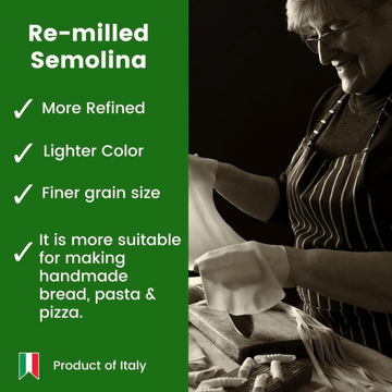 LIQUIDATION! Polselli, Semola Flour, Semolina Rimachinata di Grano Duro 2.2 lb (1 kg) BEST BY 12/06/2025