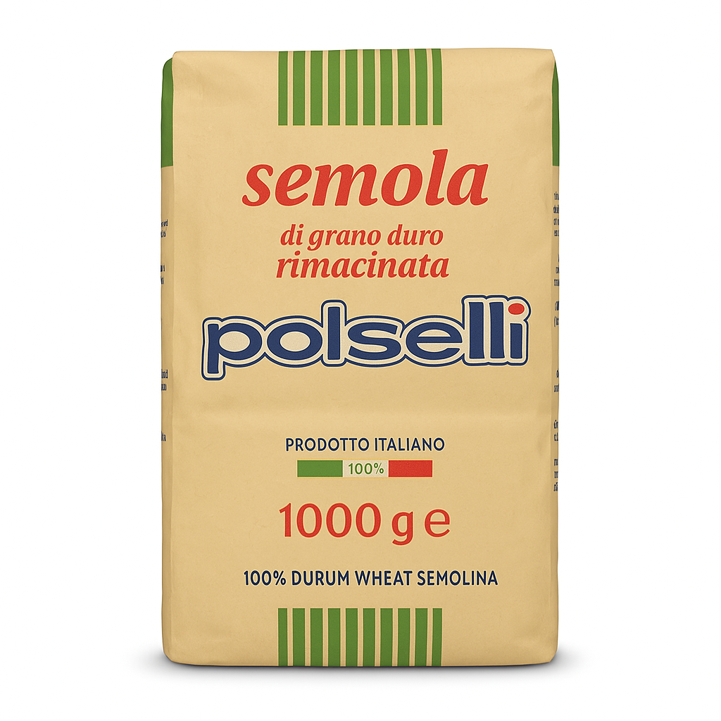 LIQUIDATION! Polselli, Semola Flour, Semolina Rimachinata di Grano Duro 2.2 lb (1 kg) BEST BY 12/06/2025