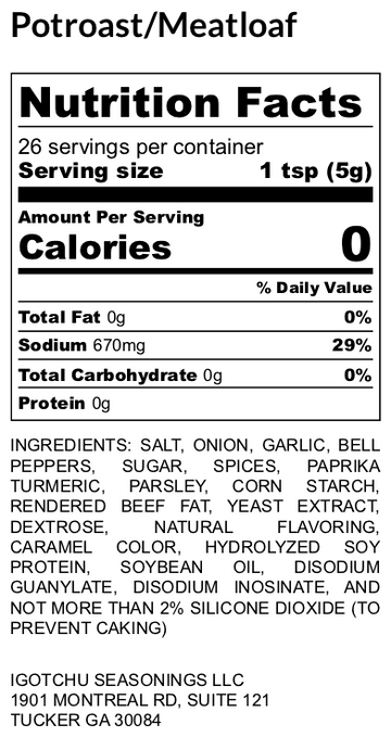 Igotchu Meatloaf seasoning
