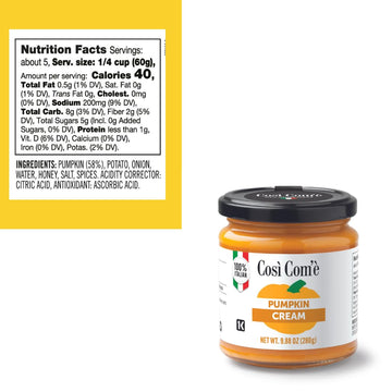 Così Com’è, Crema di Zucca – Italian Yellow Pumpkin Cream, 9.88 oz