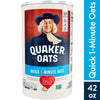 Quaker, Quick 1 Minute Oats, Oatmeal, Quick Cook Oatmeal, 42 Oz Canister