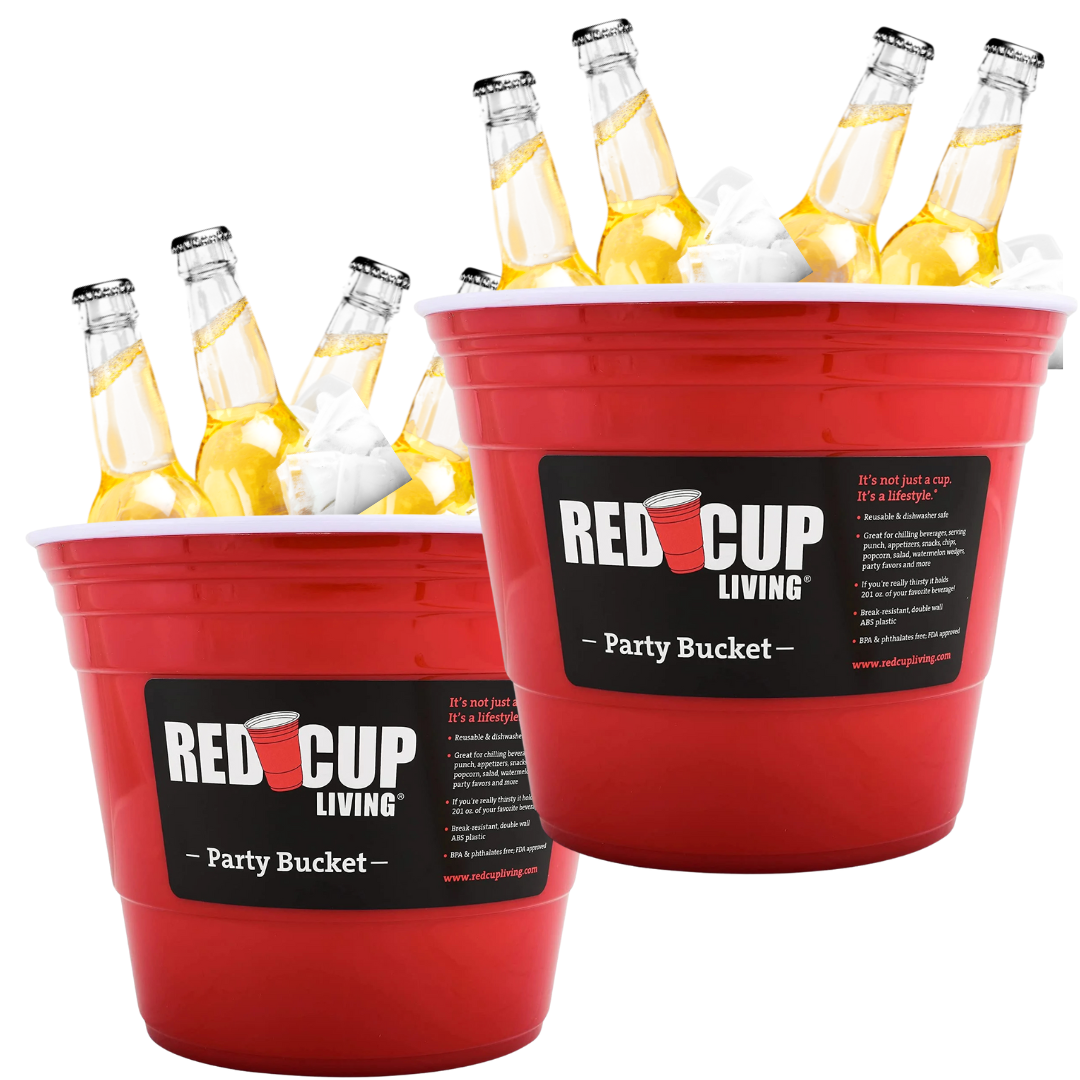 Redcupliving Red Party Ice Bucket | Reusable, Dishwasher-Safe
