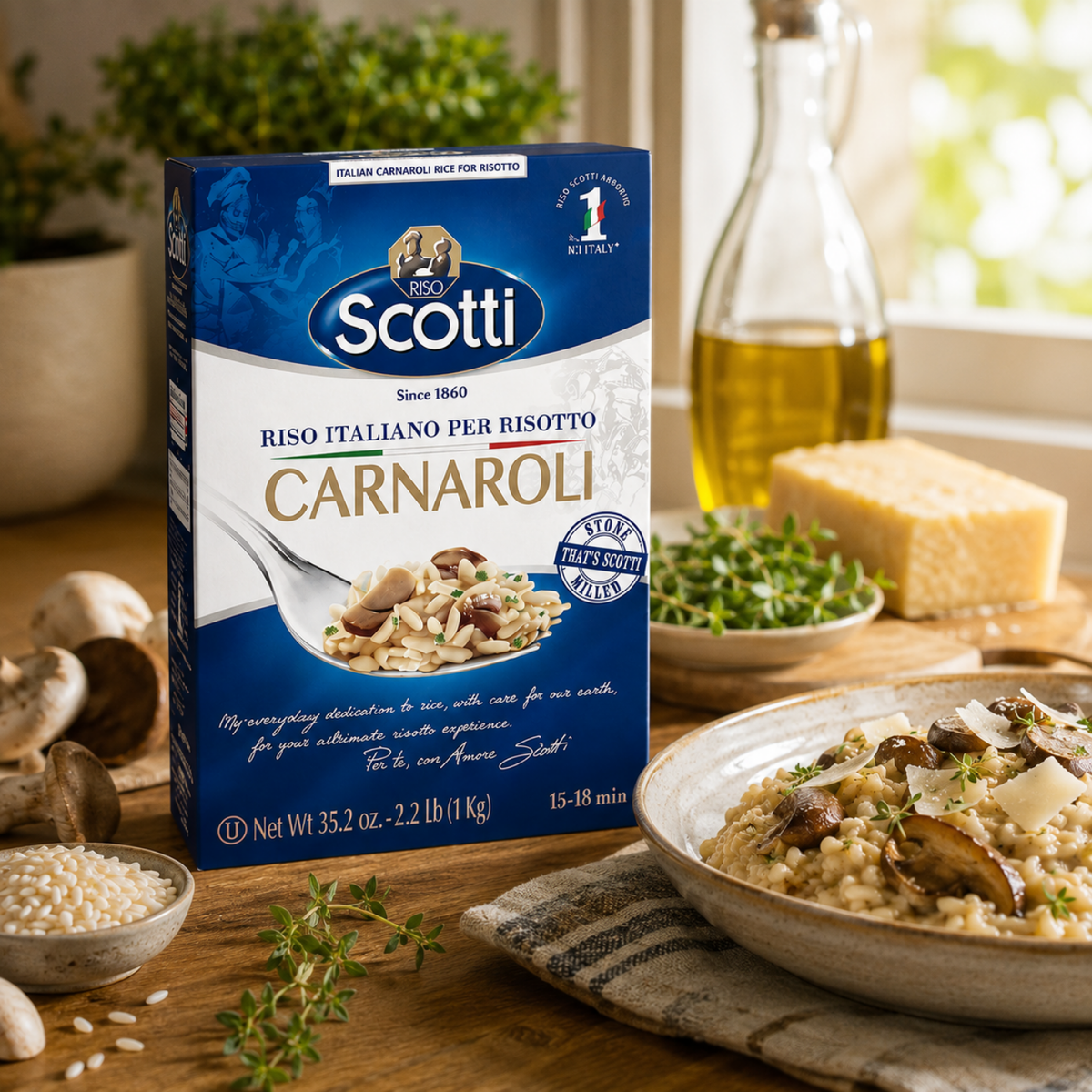 Riso Scotti, Carnaroli Rice Box, 2.2 lb (1 kg)