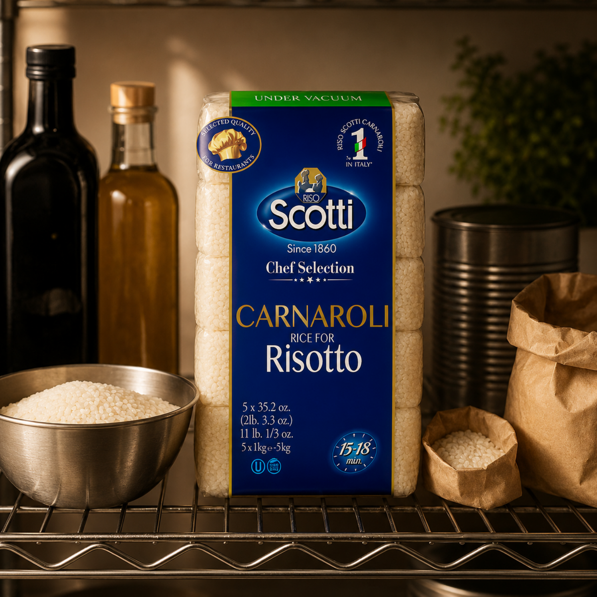 Riso Scotti Carnaroli Risotto Rice – 5x1 kg (11 lb)