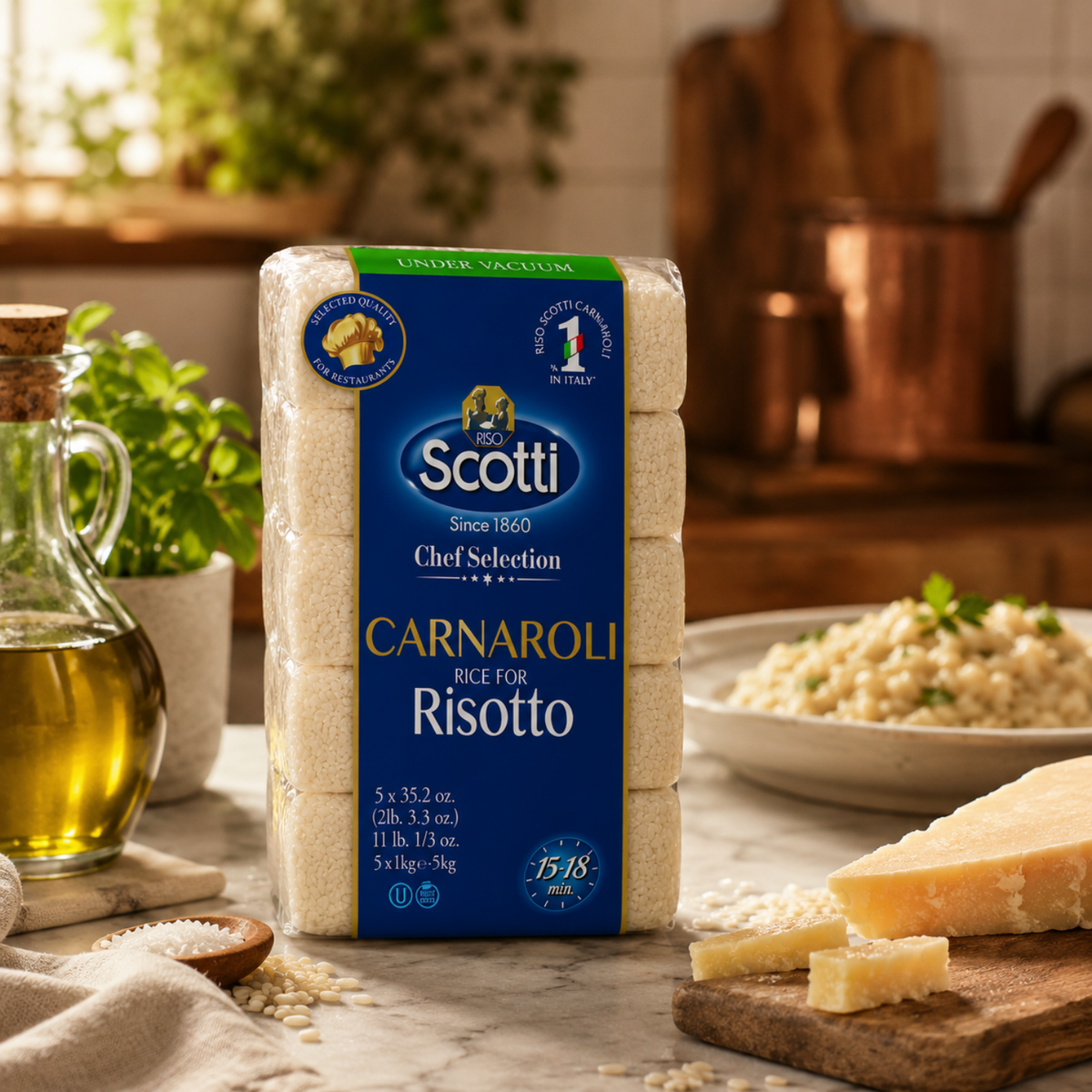 Riso Scotti Carnaroli Risotto Rice – 5x1 kg (11 lb)