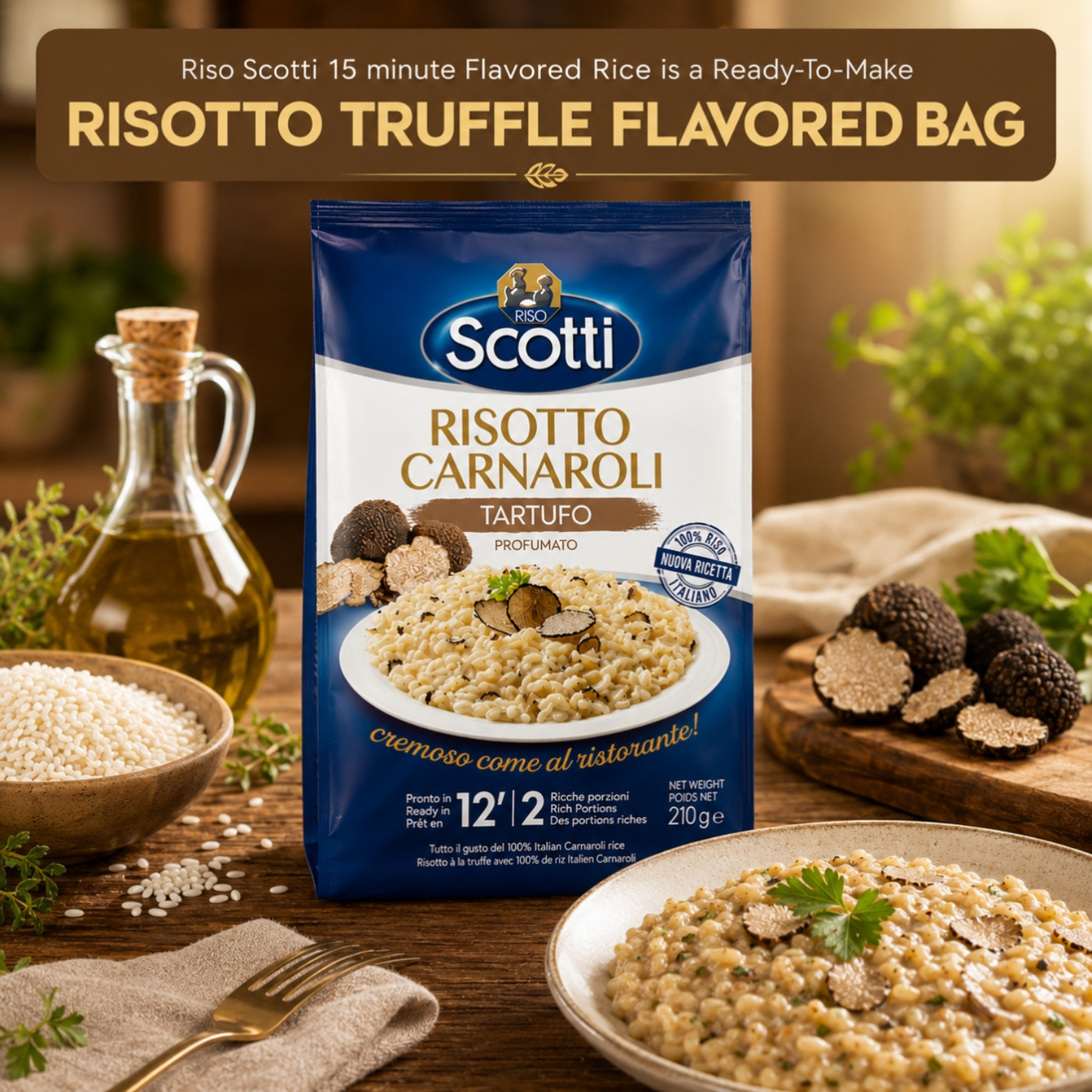 Riso Scotti Buona Idea Ready Risotto 15 Minute (Truffle) – 7.4 oz (2 Servings)
