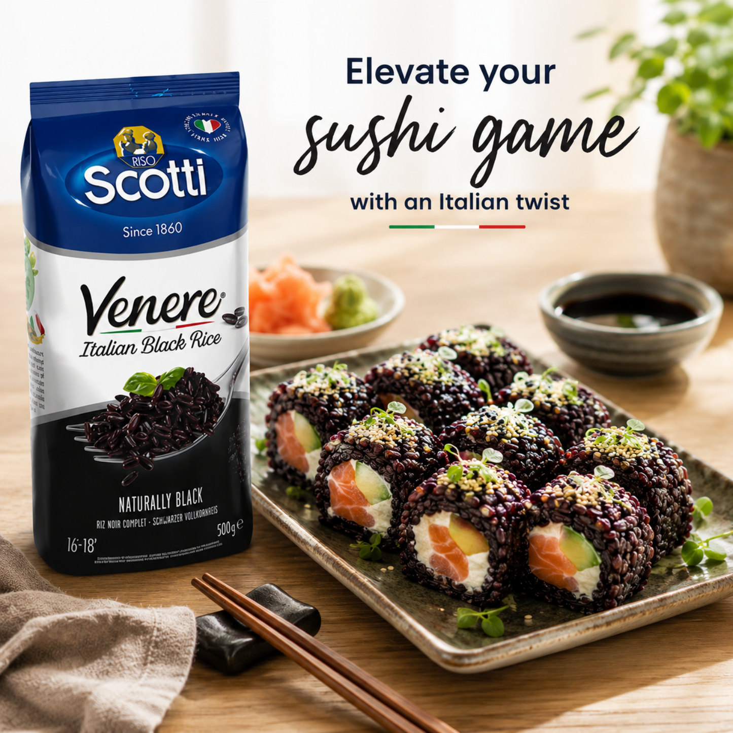 Riso Scotti, Venere Black Italian Rice, 1.1 lb (500 g)