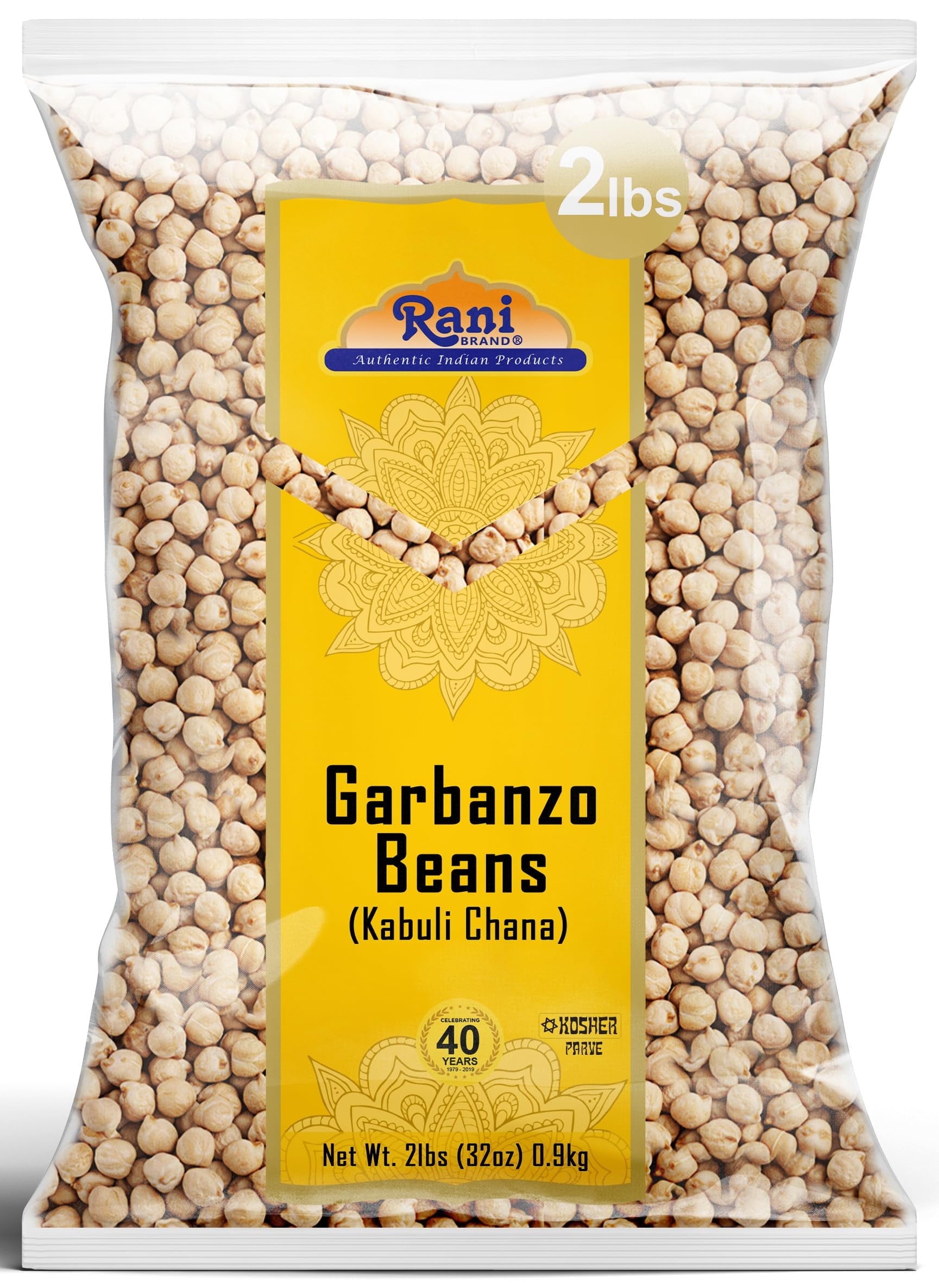 Rani Garbanzo Beans (Kabuli Chana) 32Oz (2Lbs) 907G ~ All Natural | Vegan | Gluten Friendly | Non-Gmo | Kosher | Indian Origin