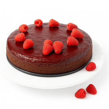 Andy Anand Exquisite 9"  Gluten Free Raspberry Chocolate Cake 9" with Real Chocolate Truffles: Daily Freshly Baked in Bakery and Delivered - 2.8 lbs