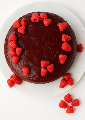Andy Anand Exquisite 9"  Gluten Free Raspberry Chocolate Cake 9" with Real Chocolate Truffles: Daily Freshly Baked in Bakery and Delivered - 2.8 lbs