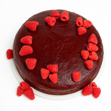 Andy Anand Chocolate Raspberry Truffle Cake 9" with Real Chocolate Truffles: Perfect Handmade Cakes Freshly Baked  - 2.8 lbs