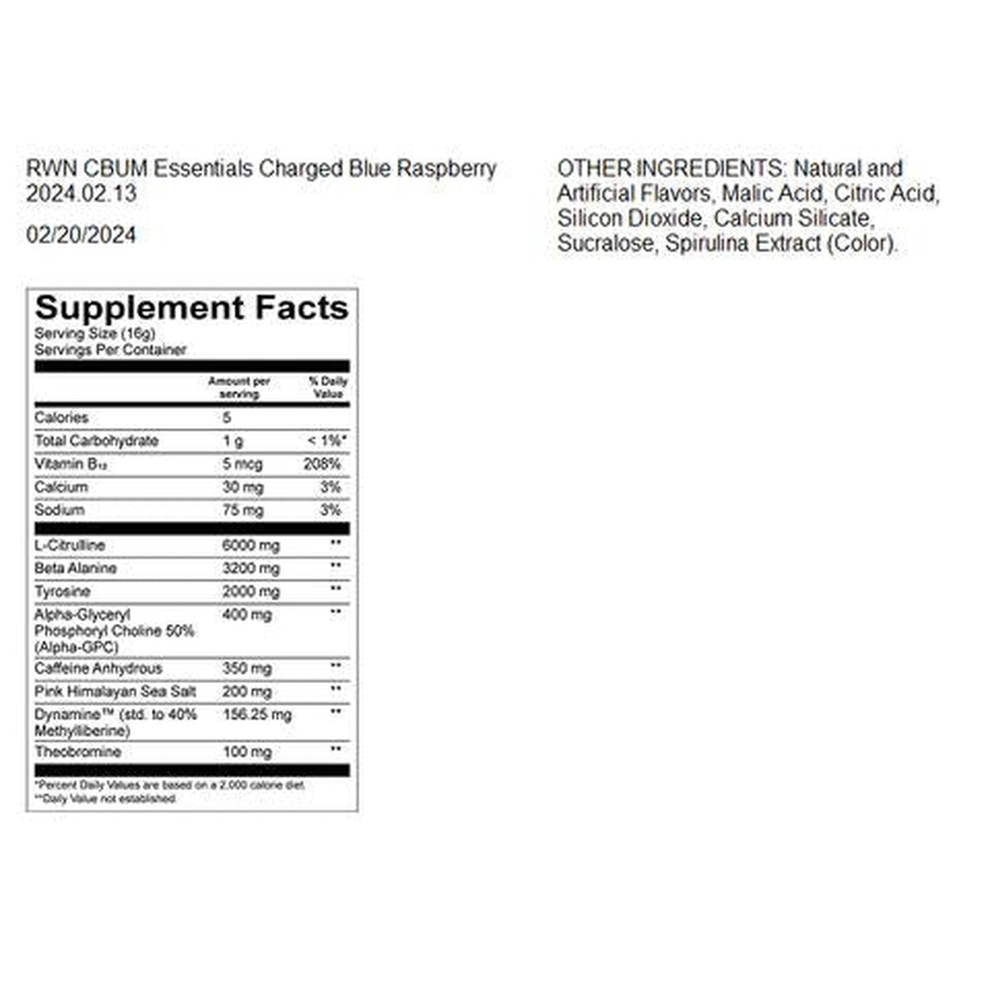 Raw Nutrition CBUM Essential Charged Pre-Workout