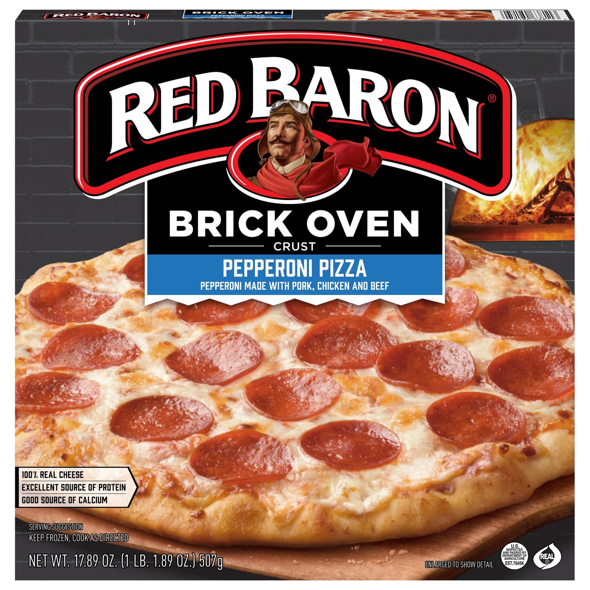Red Baron Pepperoni Brick Oven Frozen Pizza, 17.89 Oz