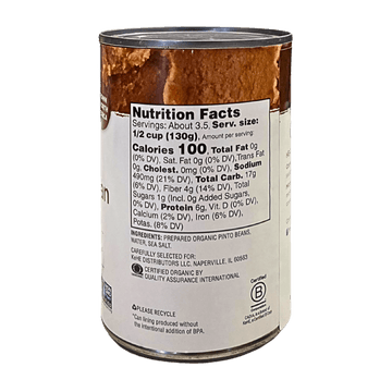 Refried Beans, Fat Free, Organic, Cadia