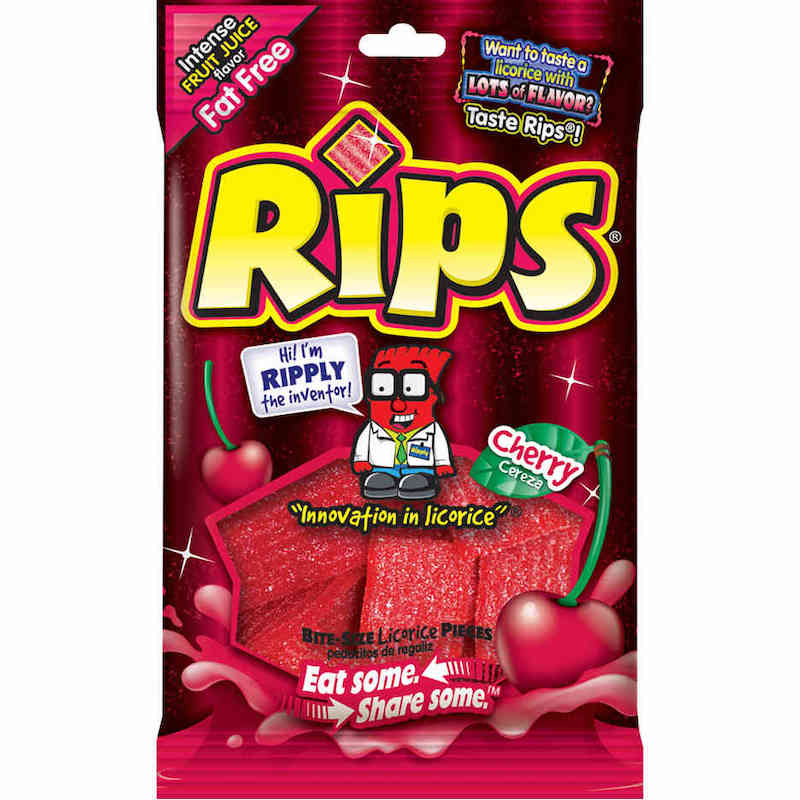 Rips Licorice Bite Size Chewy Candy Various Flavors, 4 oz