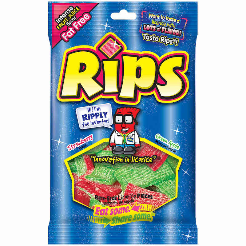 Rips Licorice Bite Size Chewy Candy Various Flavors, 4 oz