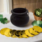 Pot of Gold Cake Topper -  Black Pot with 8 Gold Coins