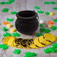 Pot of Gold Cake Topper -  Black Pot with 8 Gold Coins
