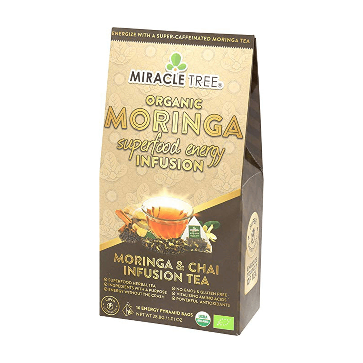 Organic Moringa Energy Tea - Chai Spice - Natural Coffee Alternative