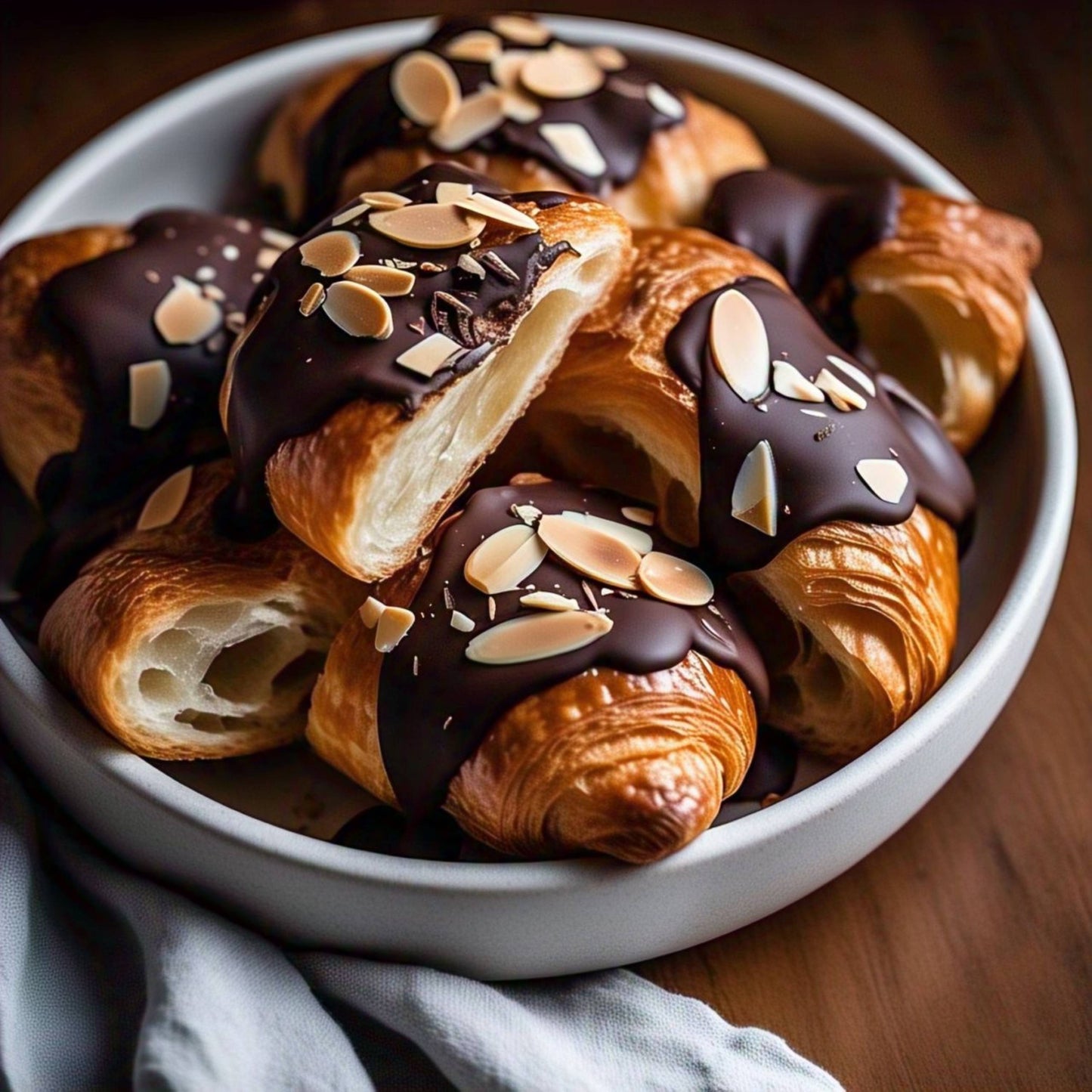 Andy Anand Sugar Free Dark Chocolate Almond Croissants, 10 Pcs Handcrafted Guilt-Free Treats 2 lbs