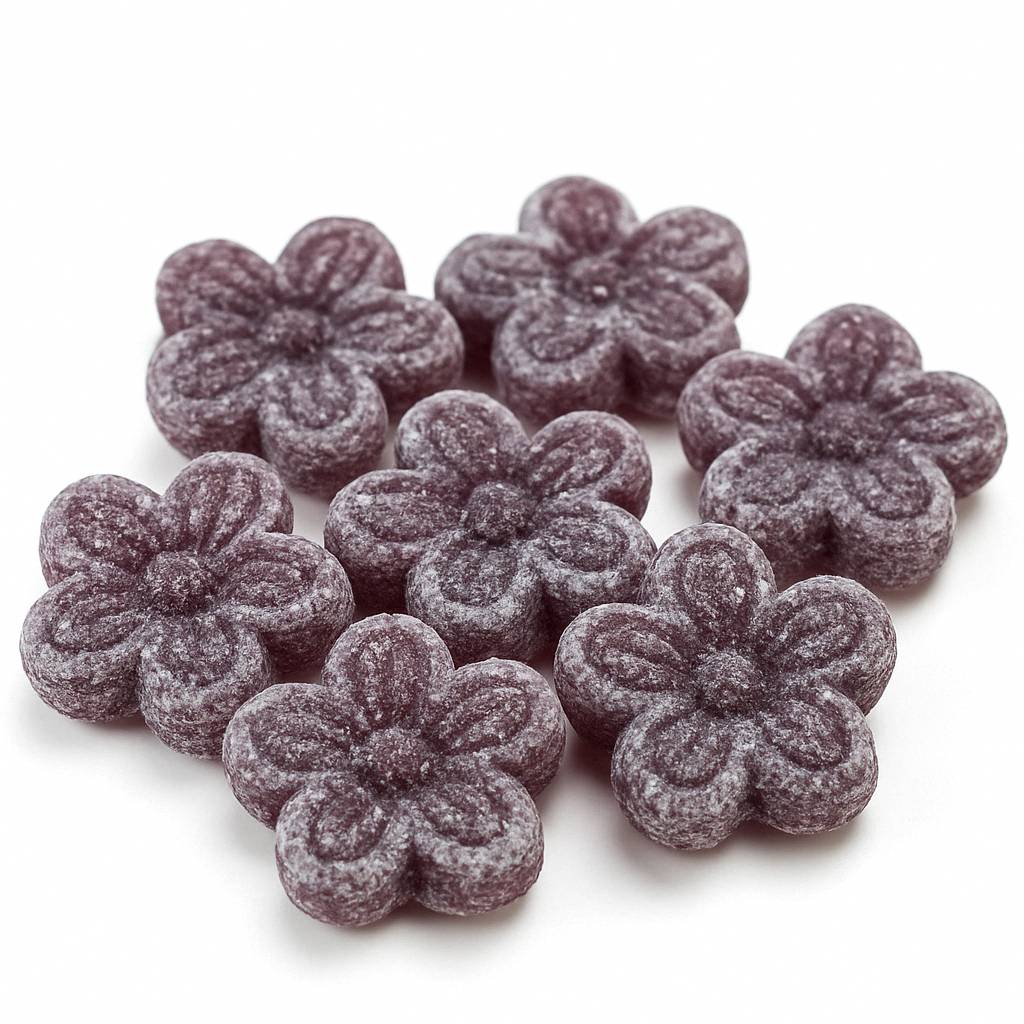 Andy Anand 150 Pc Sugar Free Violets, A Typical Old Candy Dragée Shaped Like A Flower Of Five Petals Made With The Essence Of Violet, Sugar Free Hard Candy - Made in Europe 3.5 Oz - 3 Pack