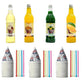 Snow Cone Kit - Bundle of Syrup Bottles, Spoon Straws, Cups - Snow Cone Supplies for Ice Chips, Sodas, & More