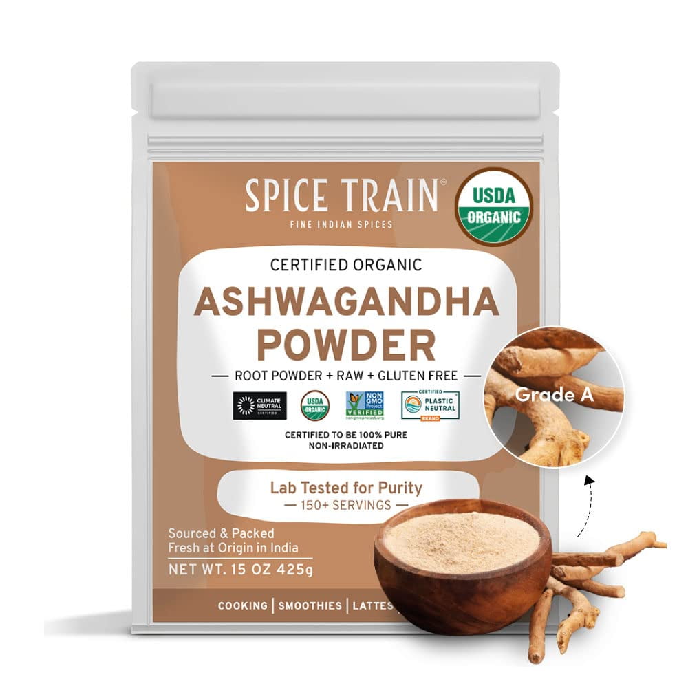 Spice Train Organic Ashwagandha Powder (14Oz) Usda Organic, Gluten Free