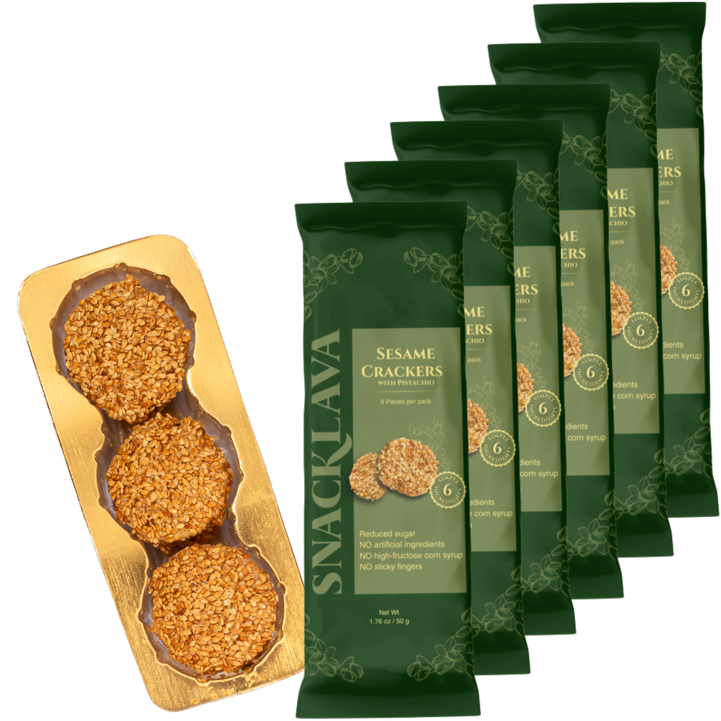 Sesame Crackers Pistachio - Snacklava®