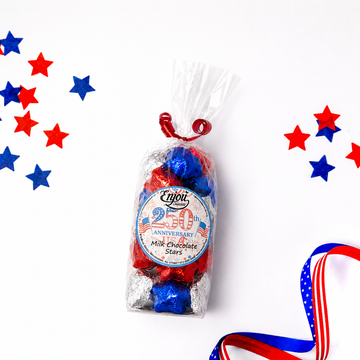 Foiled Red White & Blue Stars