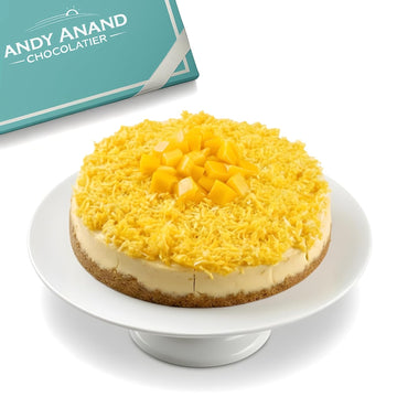Andy Anand Sugar-Free Coconut Mango Cheesecake, 9-Inch, 2.6 lb – Tropical Flavors, Keto & Diabetic-Friendly, California Cream Cheese Gift