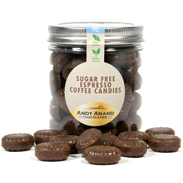 Andy Anand Sugar-Free Espresso Coffee Hard Candy, 7 oz – Stevia Sweetened, European Imported, Keto & Diabetic-Friendly Gourmet Gift Box