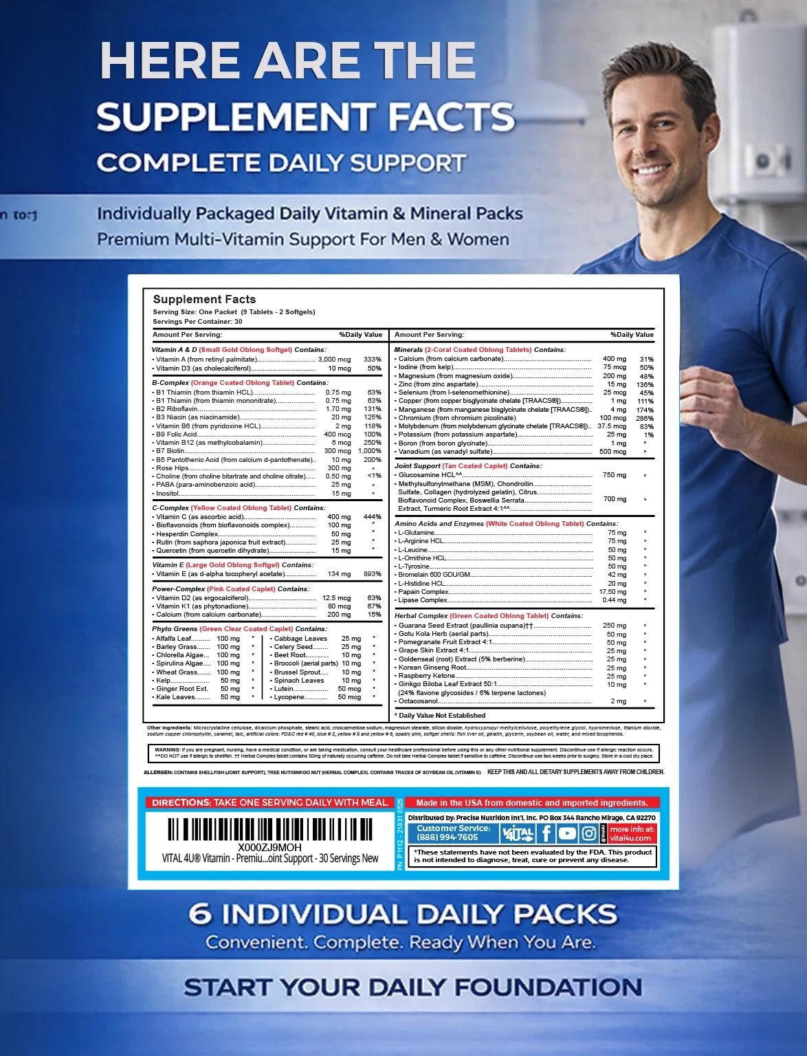 Vital 4U Vitamin Sample Pack - 6 Pouches